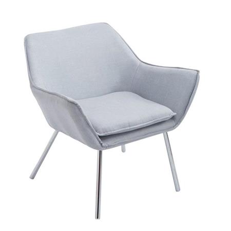 Poltroncina ALICE, Design Moderno, Seduta Imbottita in Tessuto Grigio