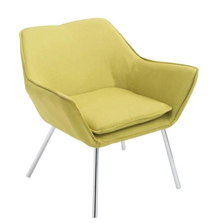 Poltroncina ALICE, Design Moderno, Seduta Imbottita in Tessuto Verde