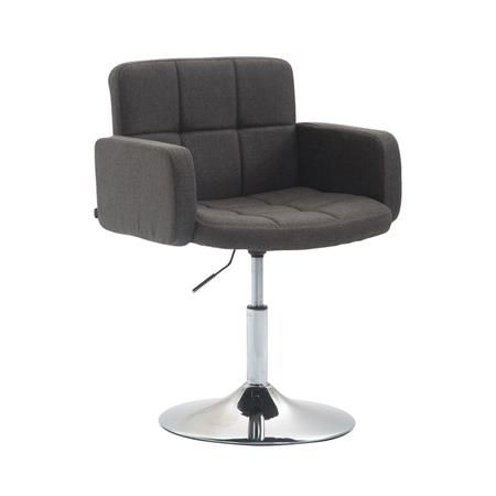 Sedia di design NADIR, Comoda Imbottitura, Girevole in Tessuto Grigio Scuro