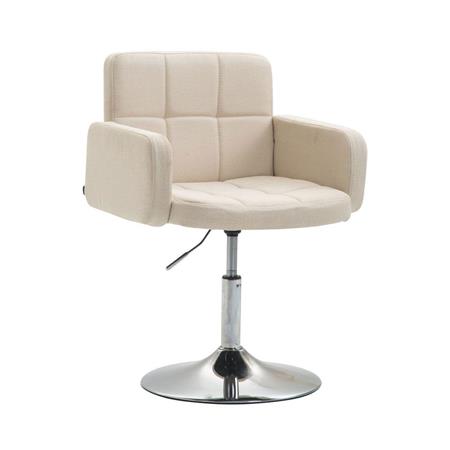 Sedia di design NADIR, Comoda Imbottitura, Girevole in Tessuto Panna