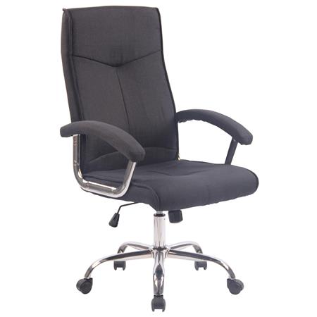 Poltrona Ufficio MARLEY, Elegante, Base in Metallo, Tessuto Nero