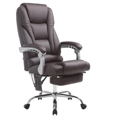 Poltrona da ufficio COMODITY MASSAGE, Poggiapiedi Estensibile, Funzione massaggiante, in Pelle Marrone