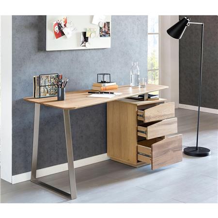 Scrivania da ufficio SOFIA, 150x67x76cm, Metallo e Legno, Rovere