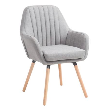 Sedia Ospiti SERENA, Gambe color Faggio, Imbottita, Tessuto Grigio