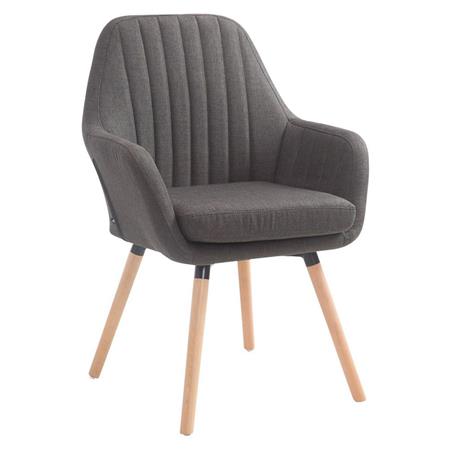 Sedia Ospiti SERENA, Gambe color Faggio, Imbottita, Tessuto Grigio Scuro