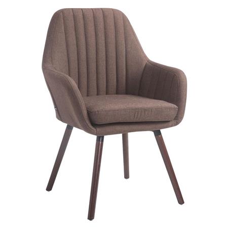 Sedia Ospiti SERENA, Gambe color Noce, Imbottita, Tessuto Marrone