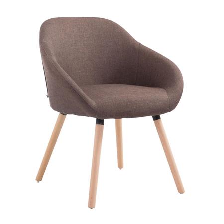 Sedia Ospiti CLARA, Base in Legno color Faggio, Tessuto Marrone 