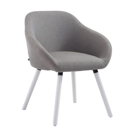Sedia Ospiti CLARA, Legno di quercia Bianco, Tessuto Grigio