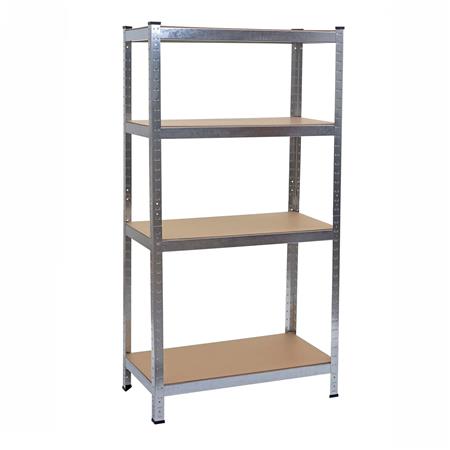 Scaffale Metallico ASHER, 40x80x160cm, 4 Ripiani a incastro, Grigio