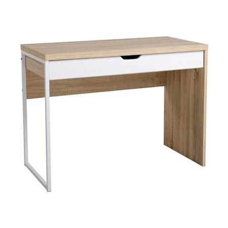 Scrivania da ufficio GAIA, 100x50x75cm, Legno e Metallo, Rovere