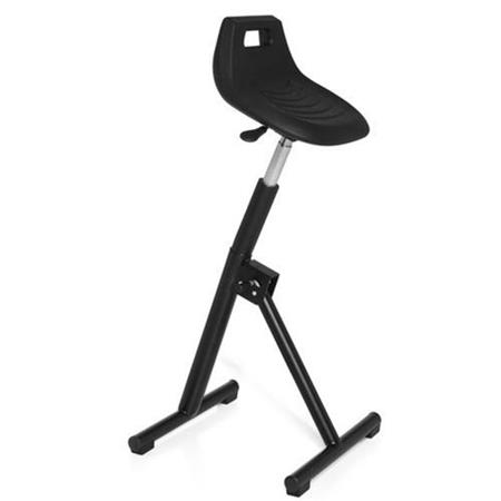 DEMO# Sgabello da lavoro WORK 31, Struttura inclinata ottima per postazioni alte, colore Nero