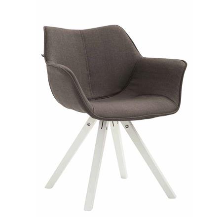 Sedia Ospiti TULIP, Comoda e Moderna, Gambe in Legno Bianco, Tessuto Grigio Scuro