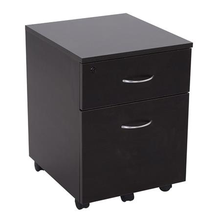 Cassettiera con Ruote JANE, Porta cartelle, Legno, Nero
