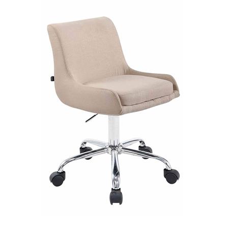 Sedia per Scrivania ASIA, Regolabile, Base in Metallo, Tessuto, Beige
