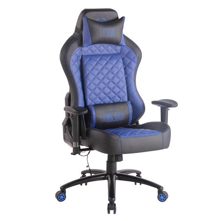 Poltrona Gaming MAXIM MASSAGE, Design Esclusivo, Pelle, Blu