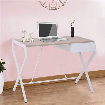 Scrivania KETTY, Stile Minimale, 105x56, Legno e Acciaio, Rovere