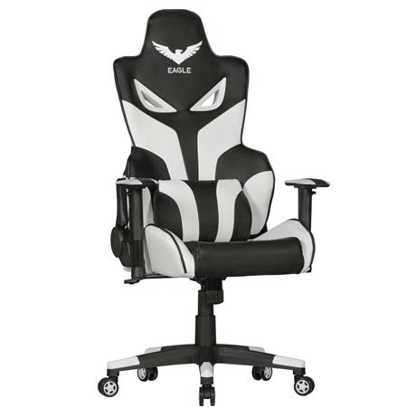 Sedia Gaming ADAM, Design Esclusivo, in Pelle Bianca e Nera