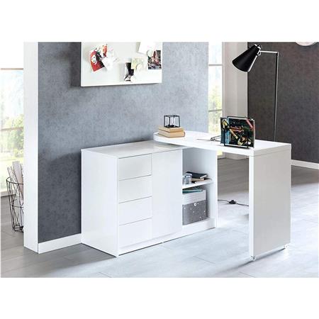 Scrivania di Design EDEN, Personalizzabile, 77x166x42cm, in Legno Bianco