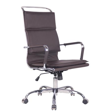 Sedia Per Ufficio QUEBEC, Elegante, Confortevole, in Pelle, Marrone