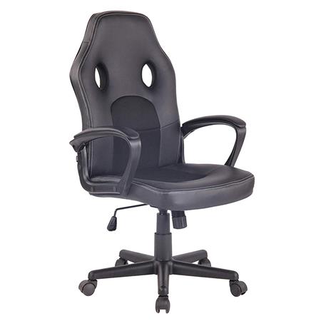 Sedia Gaming XENON, Stile Sportivo, Girevole, Imbottita, in Pelle Nera