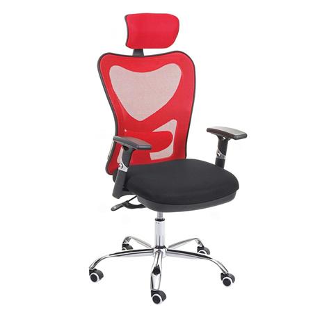 Sedia Ergonomica LUCIA, Completamente Regolabile, Tessuto Rosso