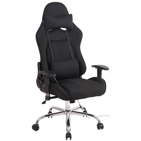 Poltrona Gaming INDY, Funzione Massaggio, Reclinabile, Tessuto Nero