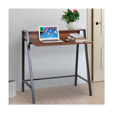 Scrivania per PC NELLY, 84x45x85 cm, in Metallo e Legno color Noce