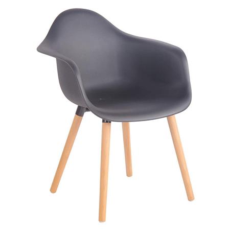 Sedia Ospiti MARA, Design Scandinavo, in Metallo e Polipropilene, Nero