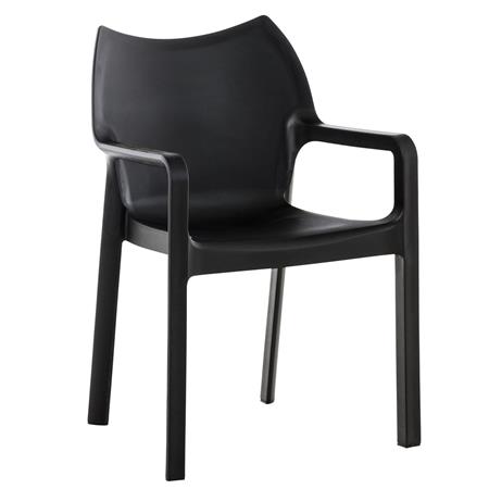 Sedia Ospiti SAMOS, Design Moderno, Impilabile, Fino 160 kg, Nero