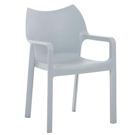 Sedia Ospiti SAMOS, Design Moderno, Impilabile, Fino 160 kg, Grigio Chiaro