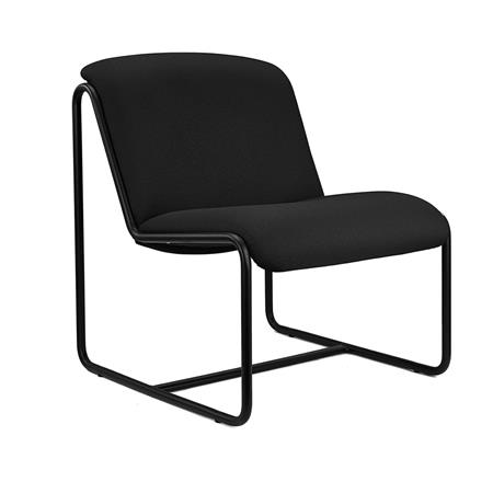 Sedia per sala d'Attesa LIMA, Tessuto Ignifugo, Base in Acciaio, Nero