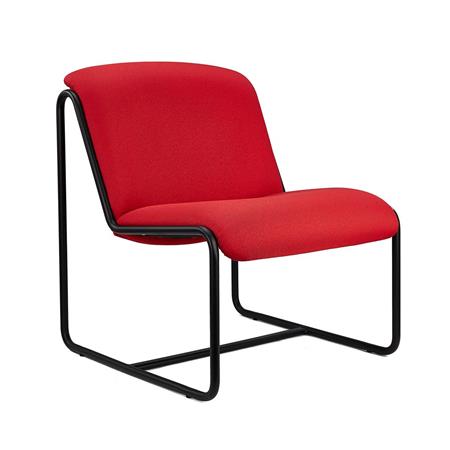 Sedia per sala d'Attesa LIMA, Tessuto Ignifugo, Base in Acciaio, Rosso
