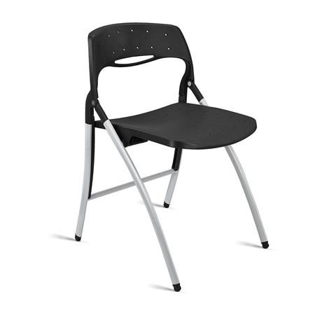 Sedia per Sala d'Attesa FILA, Pieghevole, Base in Acciaio, colore Nero