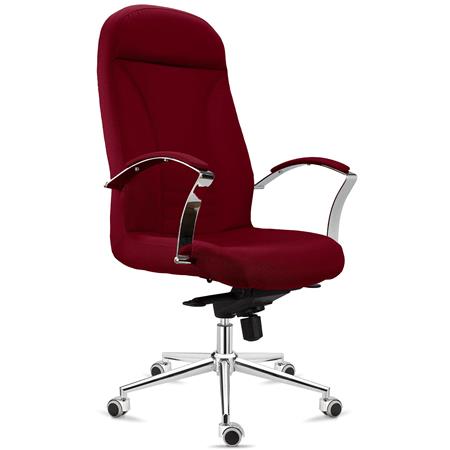 Poltrona Direzionale CANCÙN, Elegante, Meccanismo Basculante, Tessuto Bordeaux