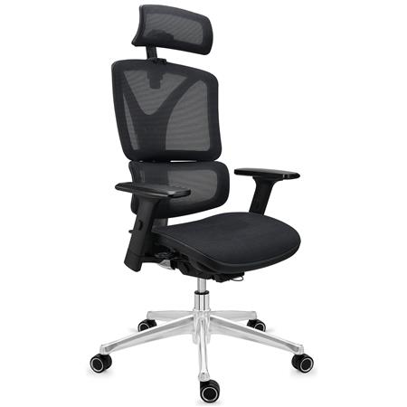 Sedia Ergonomica APOLLO, Struttura in Metallo, Massima Ergonomia, Rete, Nero
