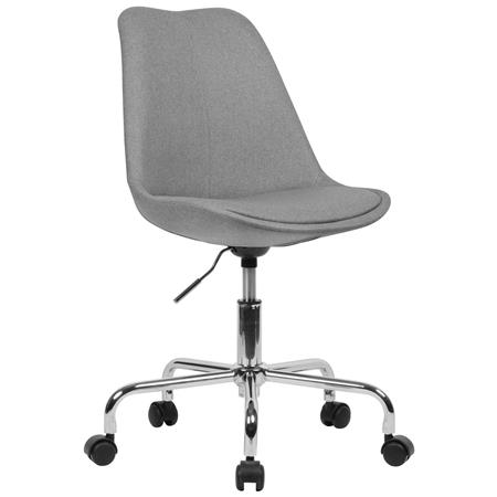 Sedia girevole ARIEL, Sedile Imbottito, Base in metallo, Tessuto Grigio