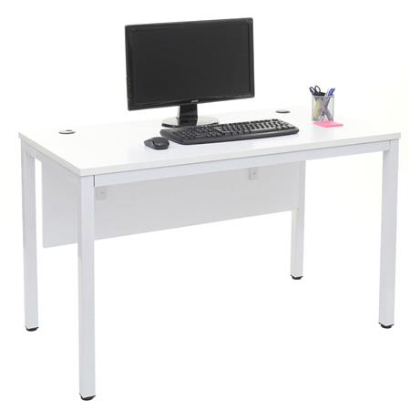 Scrivania per computer MESTER, 120x60x76cm, Metallo e Legno Bianco