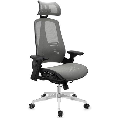 Sedia Ergonomica EXPLORER, Completamente Regolabile, Design Moderno, in Grigio