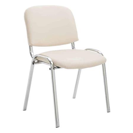Sedia Conferenze MOBY BASE, Comoda e Pratica, Gambe Cromate, Pelle Panna