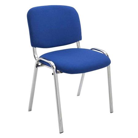 Sedia Conferenze MOBY BASE, Comoda e Pratica, Gambe Cromate, Tessuto Blu