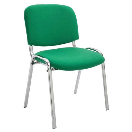 Sedia Conferenze MOBY BASE, Comoda e Pratica, Gambe Cromate, Tessuto Verde