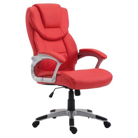 Poltrona per ufficio BALTIMORE, Imbottitura spessa, Extra resistente, rivestita in Pelle color Rosso
