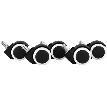 5x Ruote Universali ROLLER 5, 11mm/50mm, Massima Resistenza, Nero