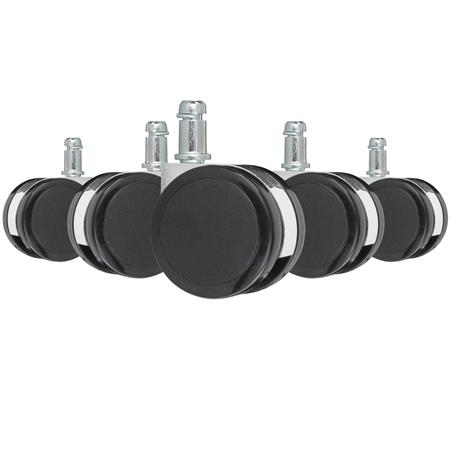 5x Ruote Universali ROLLER 4, 11mm/50mm, Design Elegante, Nero