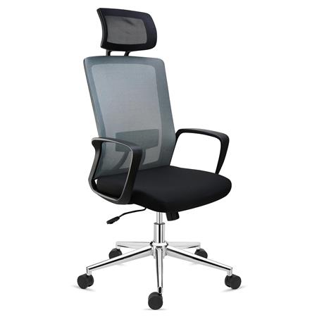 Sedia da Ufficio ERGOCITY, con Poggiatesta, Supporto Lombare, Grigio