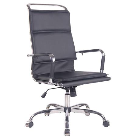 Sedia Per Ufficio QUEBEC, Elegante, Confortevole, in Vera Pelle, Nero
