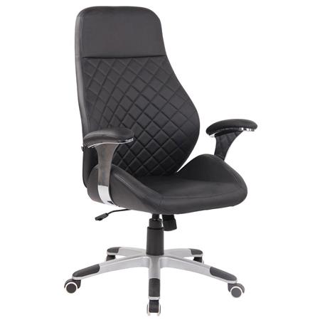 Poltrona da Ufficio LEYTON, Comoda, Design Moderno, in Pelle Nera