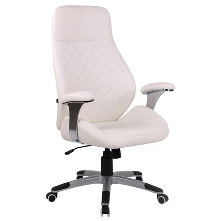 Poltrona da Ufficio LEYTON, Comoda, Design Moderno, in Pelle Bianca
