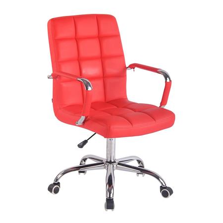 Poltrona da ufficio DELAN PRO, Design Moderno, Cuciture a Vista, Pelle Rossa