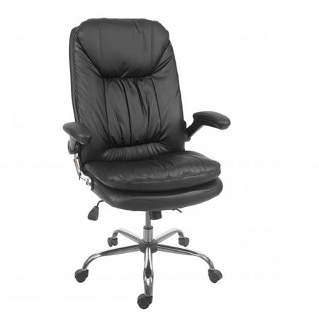 Poltrona da ufficio SERENITY, Imbottitura doppia, in Pelle colore Nero